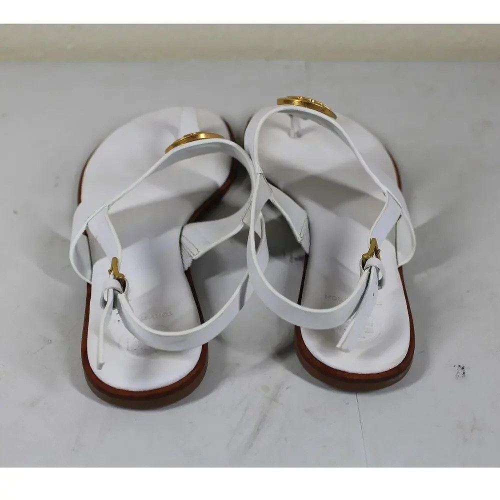 Tory Burch Benton 2 Flat Thong Sandal White Size 8